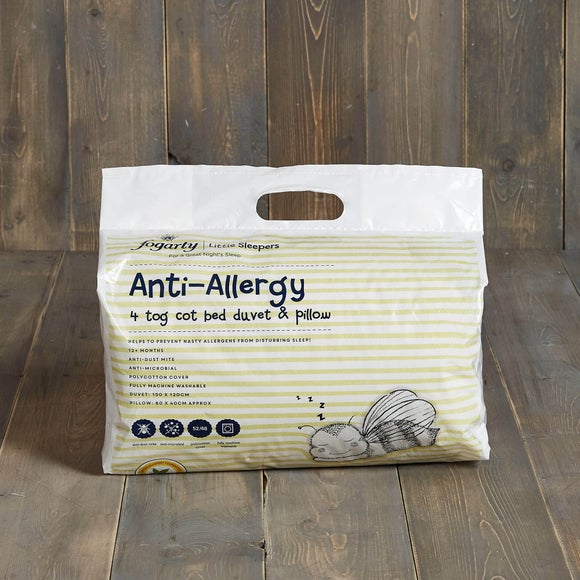 Fogarty Little Sleepers Anti Allergy 4 Tog Cot Bed Duvet and Pillowcase Set