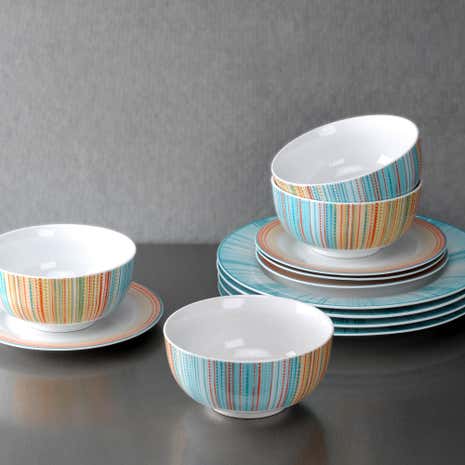 Portmeirion Studio Coral Stripe 12 Piece Set