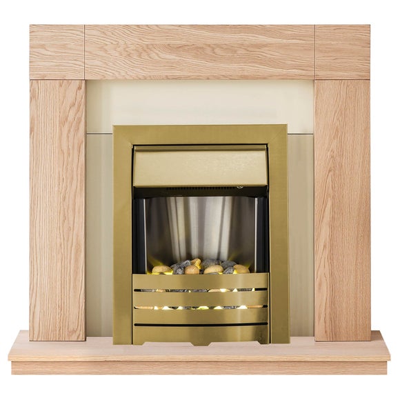 Malmo Brass and Oak Electric Suite
