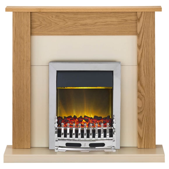 Southwold Chrome and Oak Electric Suite