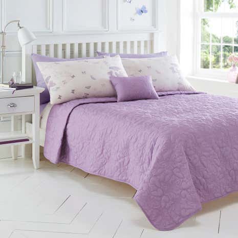 Spray Butterfly Purple Bedspread