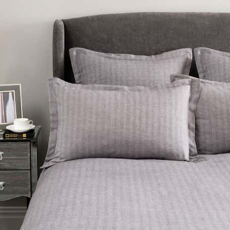 Hotel Herringbone Grey Oxford Pillowcase