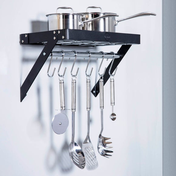 Hahn Metro Black Metal Wall Rack