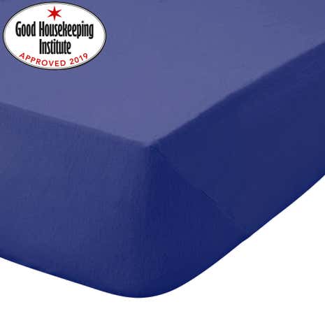 Kids Non Iron Plain Dye Navy Fitted Sheet