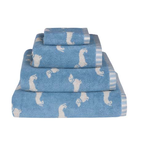 Emily Bond Blue Dachshund Cotton Towel