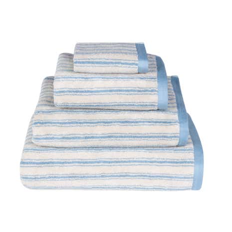 Emily Bond Blue Ticking Stripe Cotton Towel