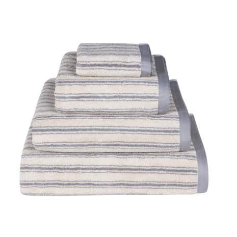 Emily Bond Grey Ticking Stripe Cotton Towel