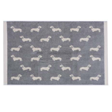 Emily Bond Grey Dachshund Cotton Bath Mat