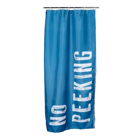 Blue No Peeking Shower Curtain