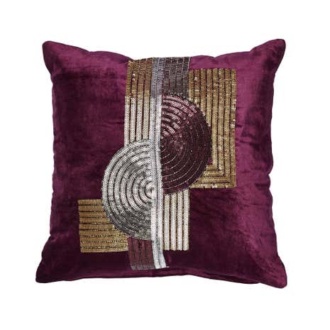 5A Fifth Avenue Plum Grand Central Bead Cushion