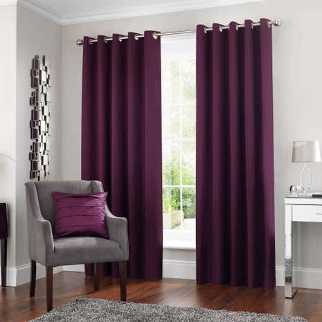 5A Fifth Avenue Venice Plum Blackout Eyelet Curtains