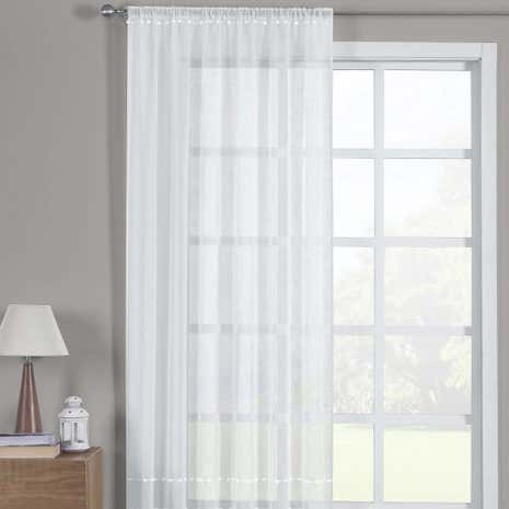 Olivia White Slot Top Voile Panel