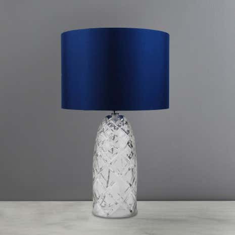 5A Fifth Avenue Milan Navy Cut Glass Table Lamp