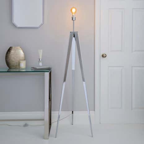 5A Fifth Avenue Hughes Chrome Tripod Floor Lamp