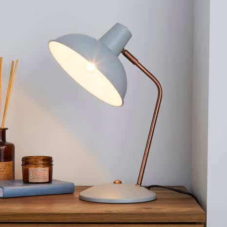 Elements Leiden Grey Desk Lamp