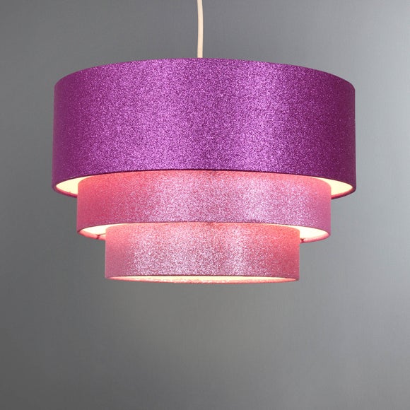 3 Tier Pink Glitter Pendant Shade