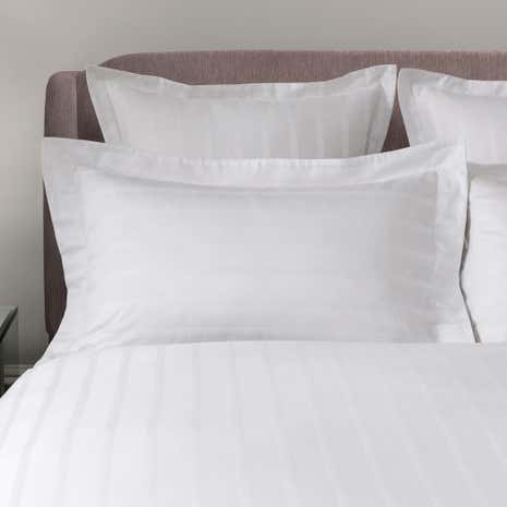 5A Fifth Avenue Herringbone 300 Thread Count 100% Cotton White Oxford Pillowcase Pair