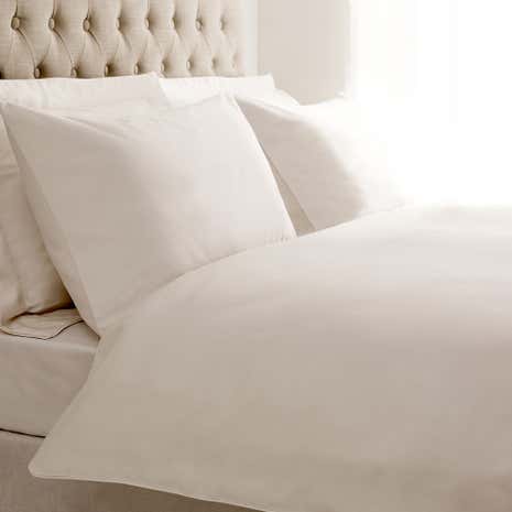5A Fifth Avenue 400 Thread Count 100% Cotton Plain White Piped Duvet Cover