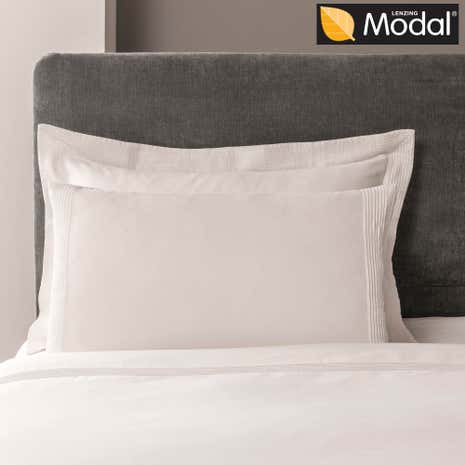 5A Fifth Avenue Modal White Pintuck Cuffed Housewife Pillowcase Pair