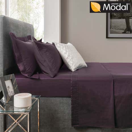 5A Fifth Avenue 300 Thread Count Modal Plum Flat Sheet