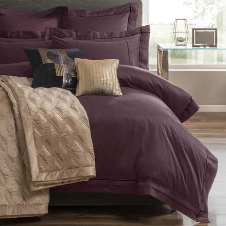 5A Fifth Avenue Portland 100% Cotton Plum Duvet Cover