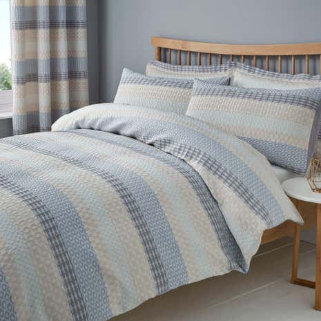 Elements Mason Grey Jacquard Duvet Cover and Pillowcase Set