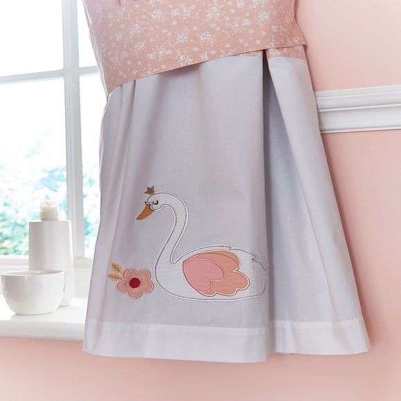 Swan Princess Blush Pencil Pleat Blackout Curtains