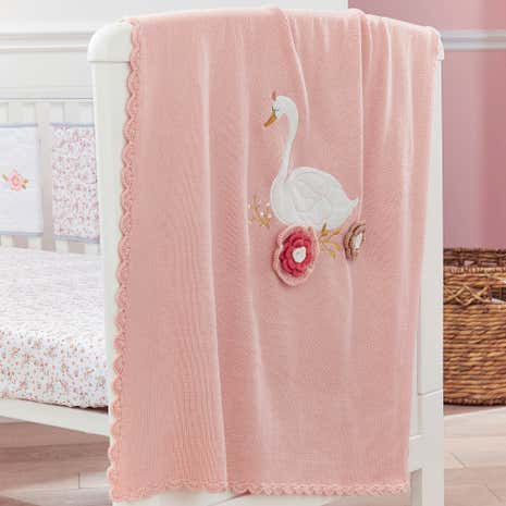 Swan Princess Blush Knitted Blanket