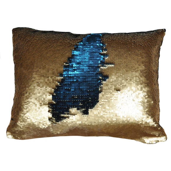 two tone sequin cushion