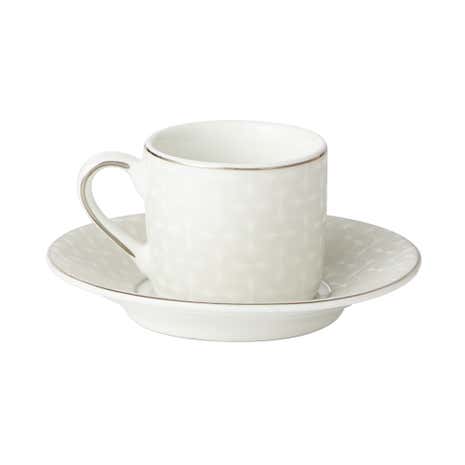 5A Fifth Avenue Grace Silver Pack of 2 Espresso Cup and Saucer