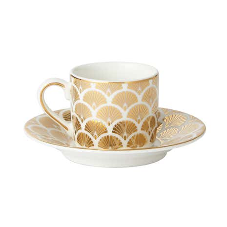 5A Fifth Avenue Bergen Gold Pack of 2 Espresso Cup and Saucer