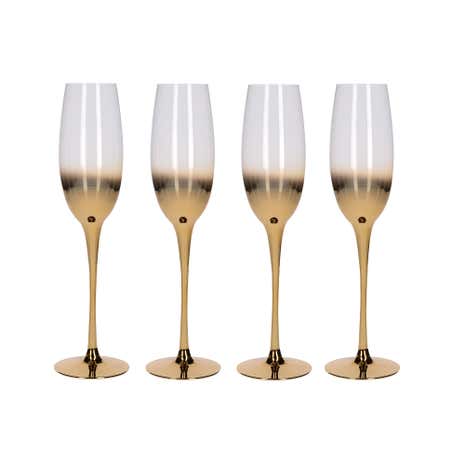 5A Fifth Avenue Gold Ombre Set of 4 Champagne Flutes