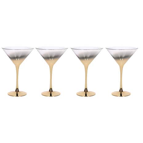 5A Fifth Avenue Pack of 4 Gold Ombre Martini Glasses