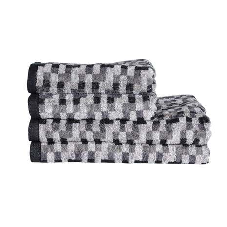 Four Piece Grey Pixel Towel Bale