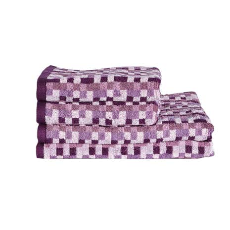 Four Piece Plum Pixel Towel Bale