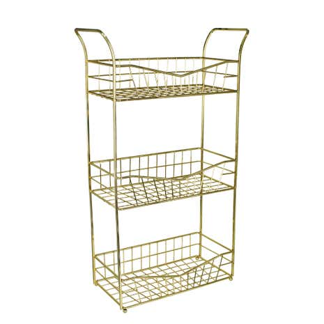 Deco Charm 3 Tier Gold Wire Storage