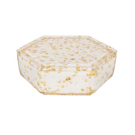 White Resin Gold Leaf Pot