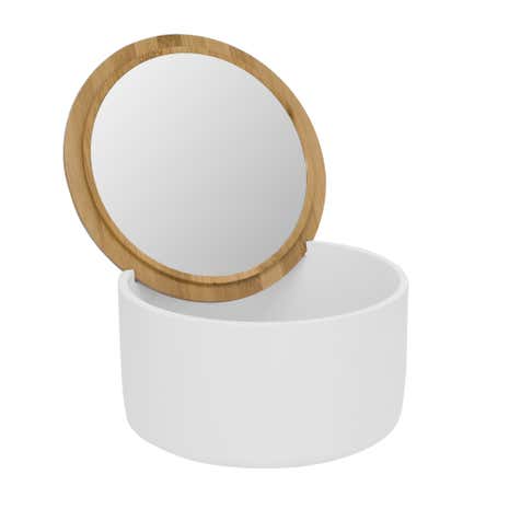 Elements White Mirror Storage Pot