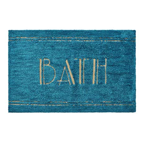 BATH Word Teal Bath Mat