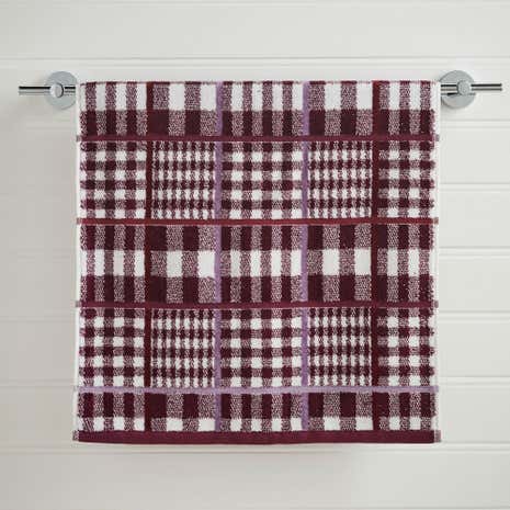 Skye Plum Check Hand Towel