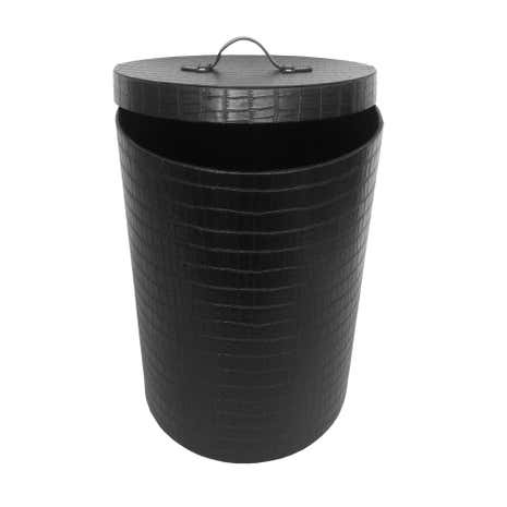 5A Fifth Avenue Mock Croc Black Laundry Hamper