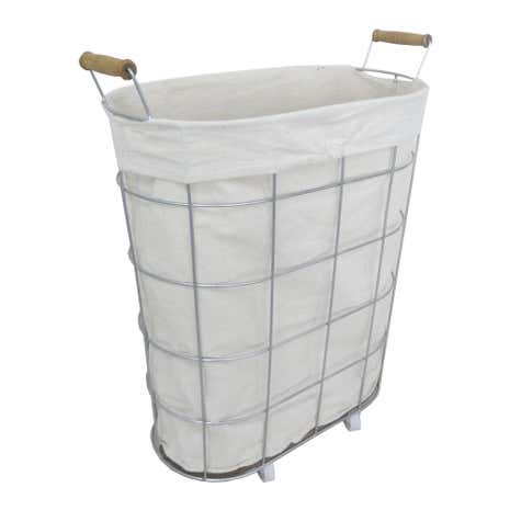Wheeled Wire Laundry Basket