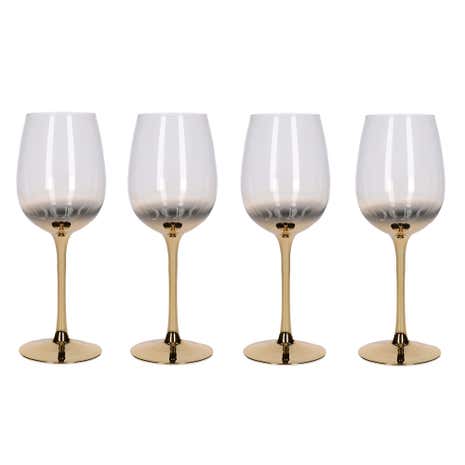 5A Fifth Avenue Gold Ombre Set of 4 Red Wine Glasses