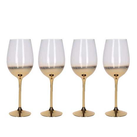 5A Fifth Avenue Gold Ombre Set of 4 White Wine Glasses