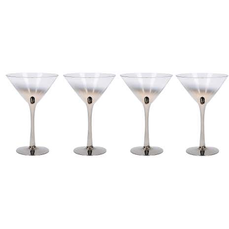 5A Fifth Avenue Pack of 4 Silver Ombre Martini Glasses