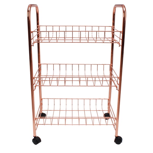 Copper Effect 3 Tier Storage Trolley