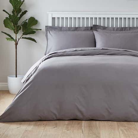 Easycare Plain Dye Dove Grey Duvet Cover