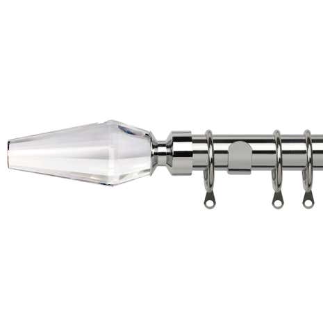 5A Fifth Avenue Prism Fixed Satin Silver Curtain Pole Dia. 28mm