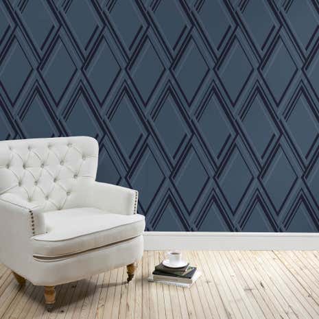 5A Fifth Avenue Midnight Blue Geo Wallpaper