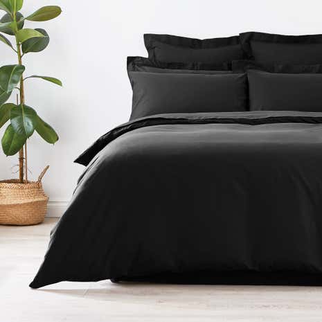 Non Iron Plain Dye Black Duvet Cover Dunelm Non Iron Plain Dye Black Duvet Cover